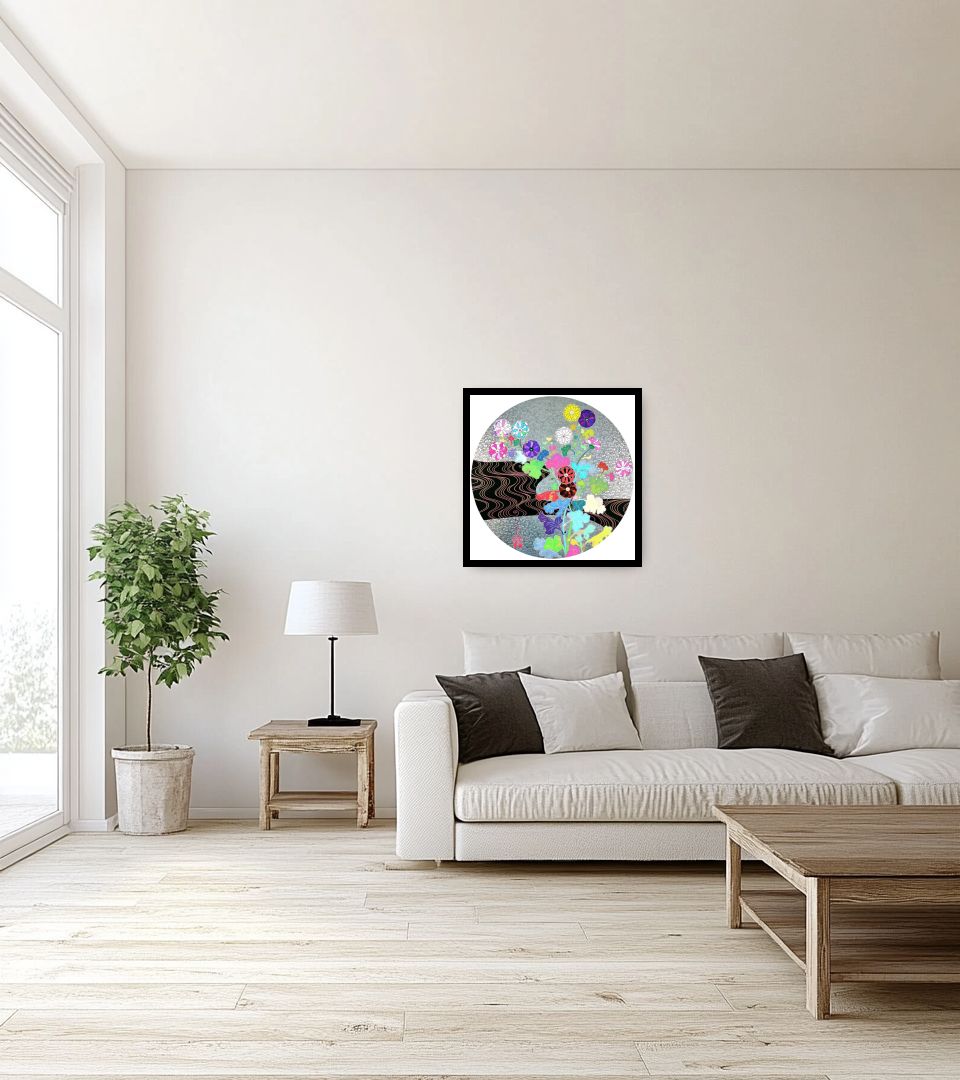Print Kōrin: Tranquility in light living room