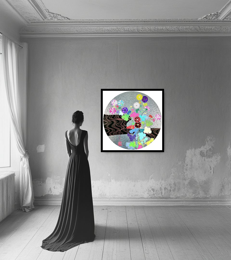 Print Kōrin: Tranquility in light interior next to a lady