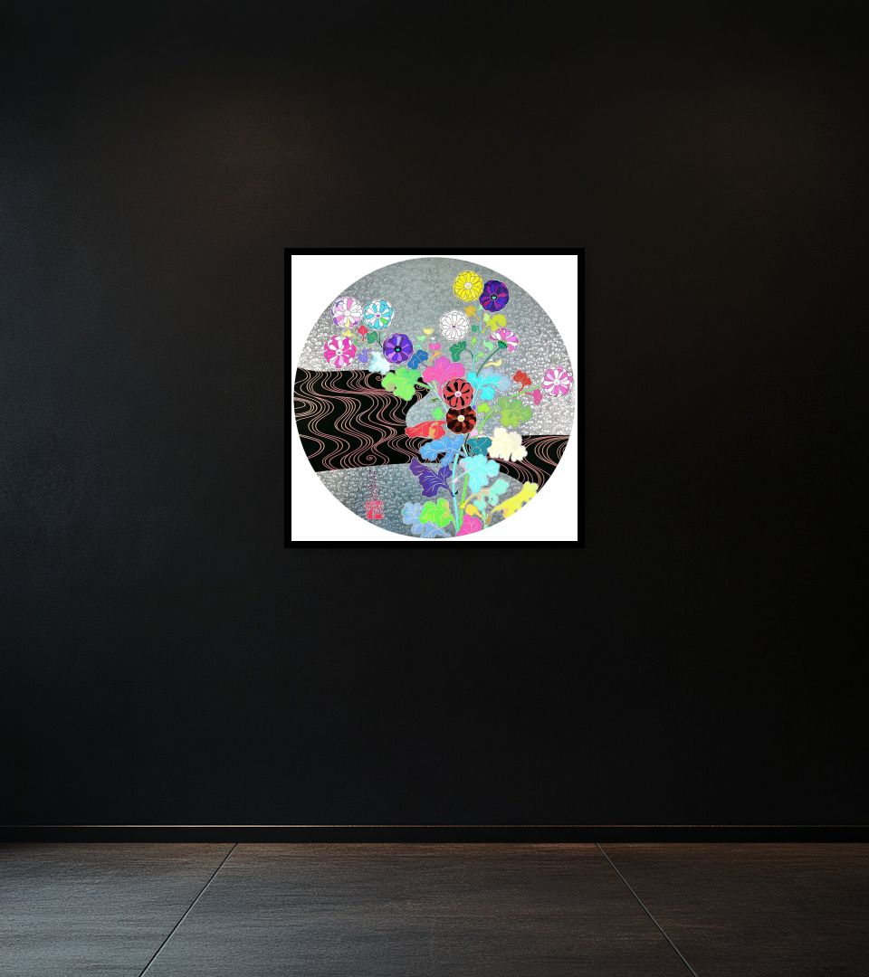 Print Kōrin: Tranquility on dark wall