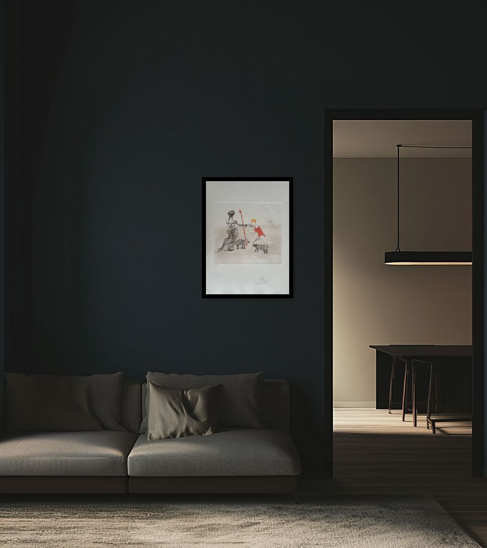 Print Pastorale in dark living room