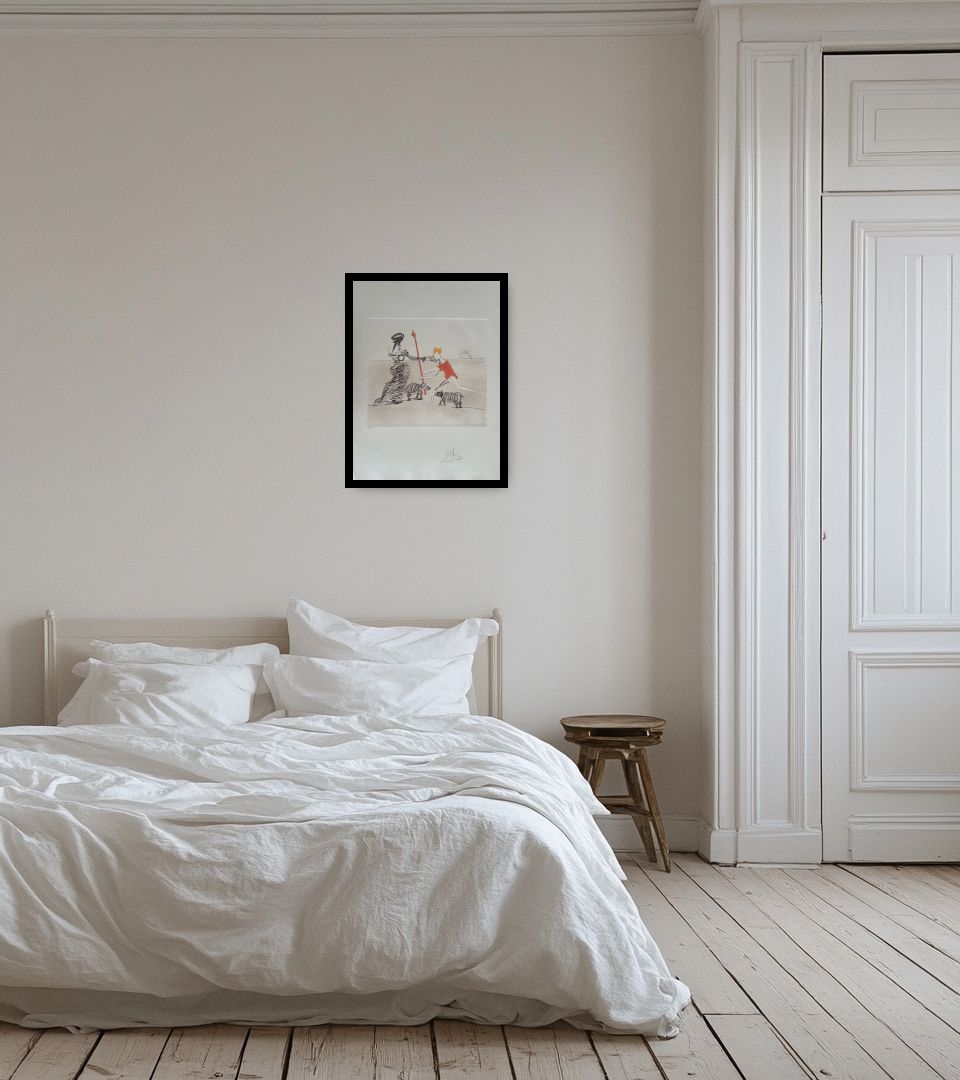 Print Pastorale in light bedroom