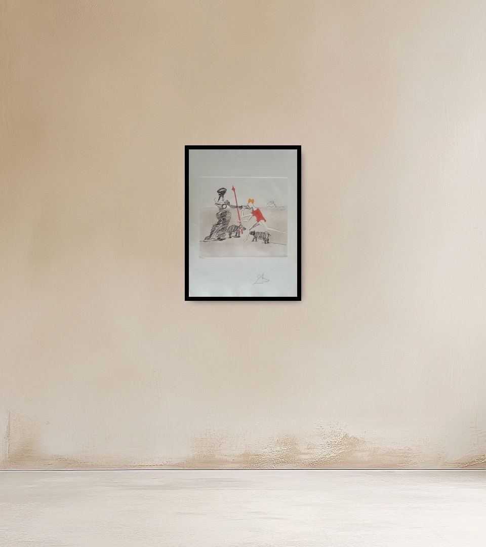 Print Pastorale on warm wall