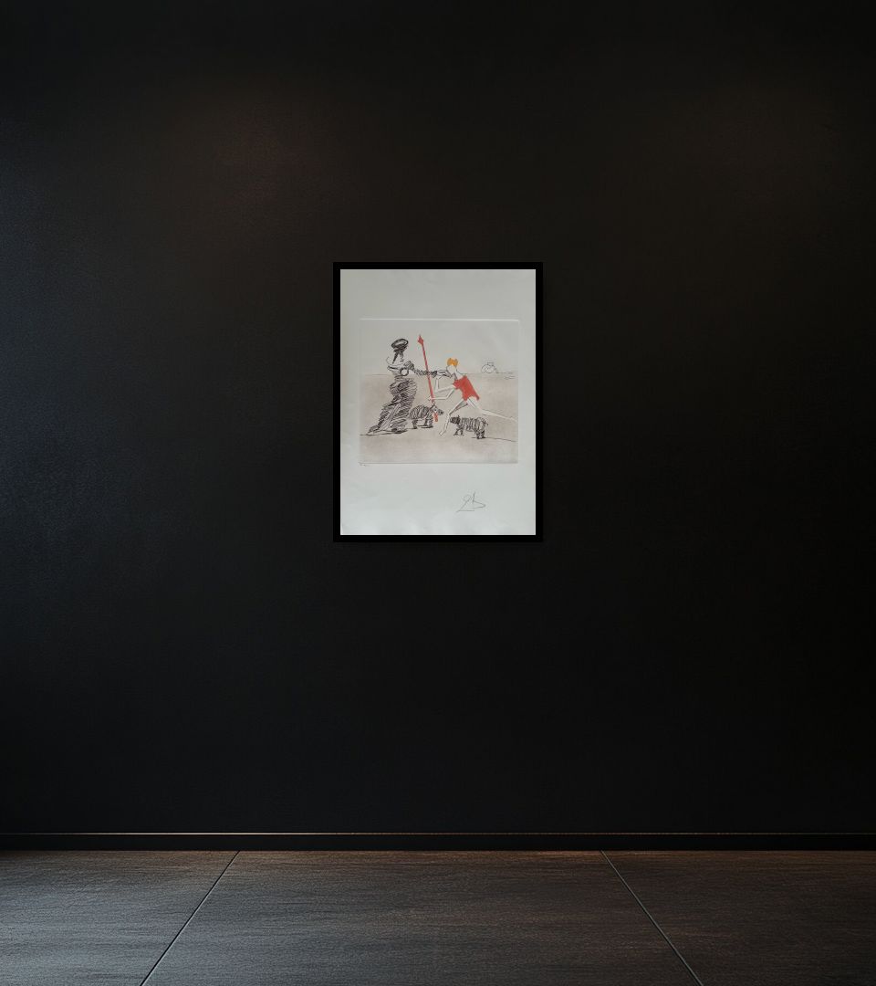 Print Pastorale on dark wall