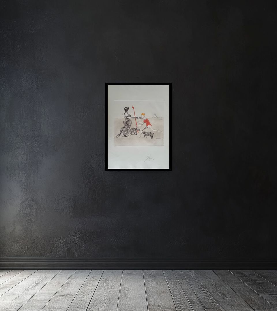 Print Pastorale on dark wall