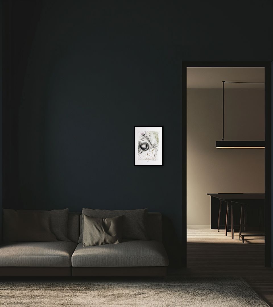 Print L'Enfer des beautés cruelles in dark living room