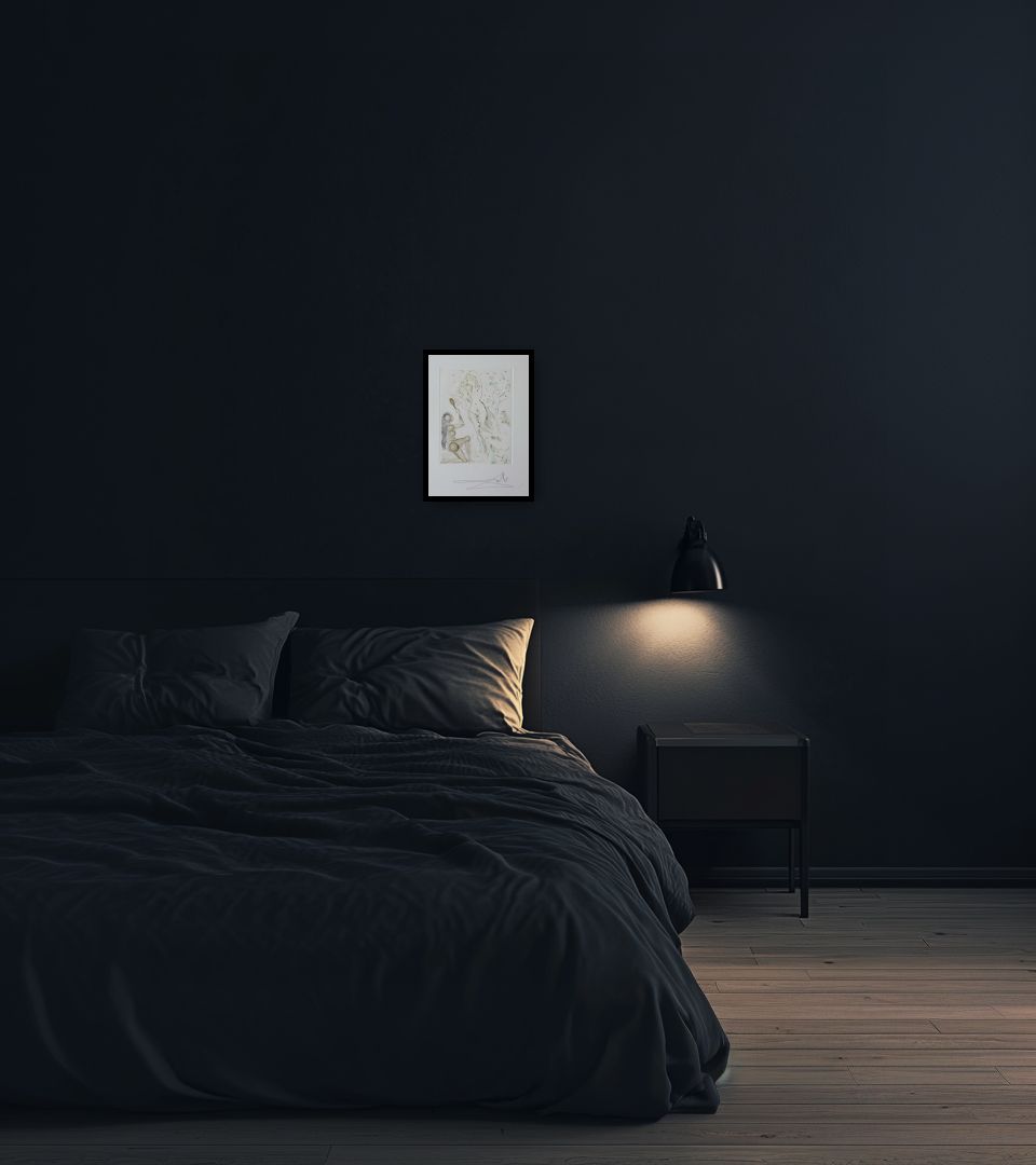 Print Blanchefleur in dark bedroom