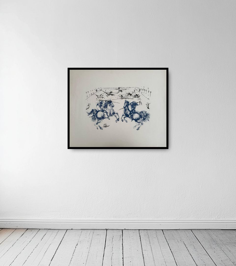 Print Combat des Cavaliers on light wall
