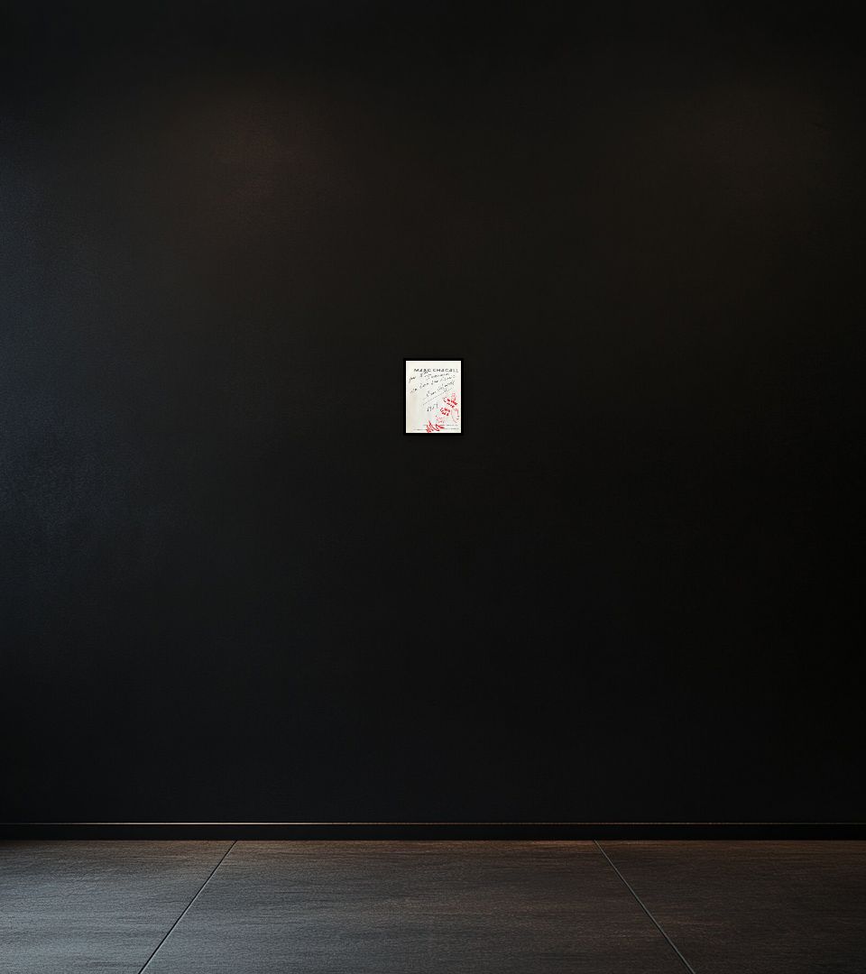 Drawing À Mlle Timmerman on dark wall