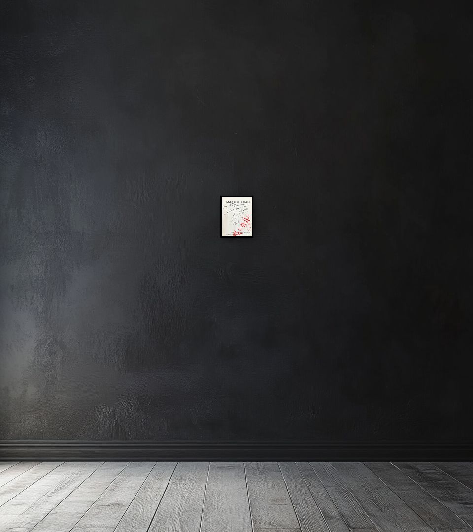 Drawing À Mlle Timmerman on dark wall