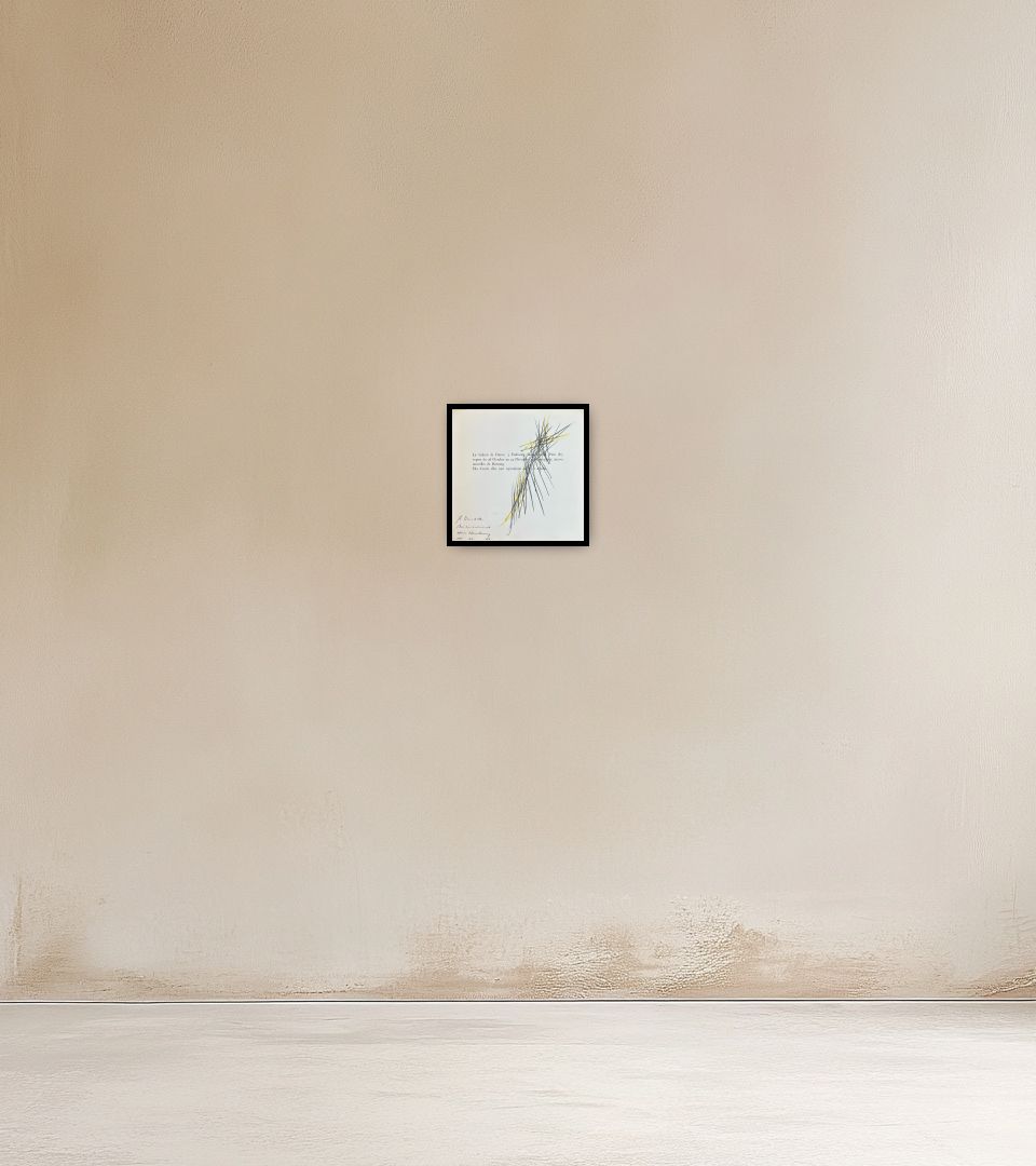 Drawing Untitled on warm wall