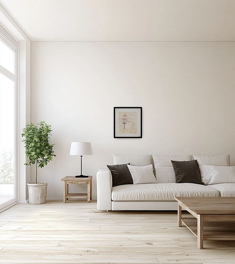 Drawing Albero di Natale in light living room