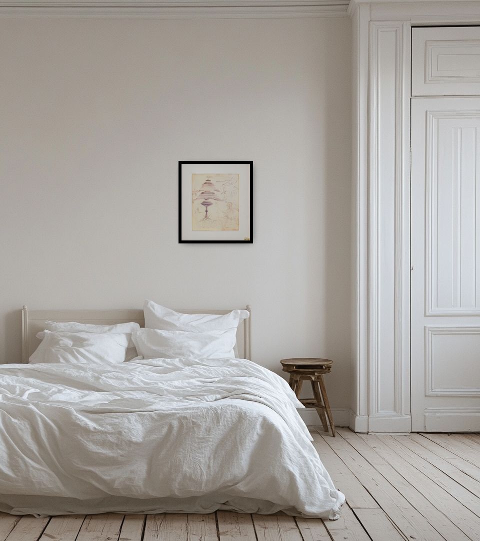 Рисунок Рождественская елка в светлой спальне