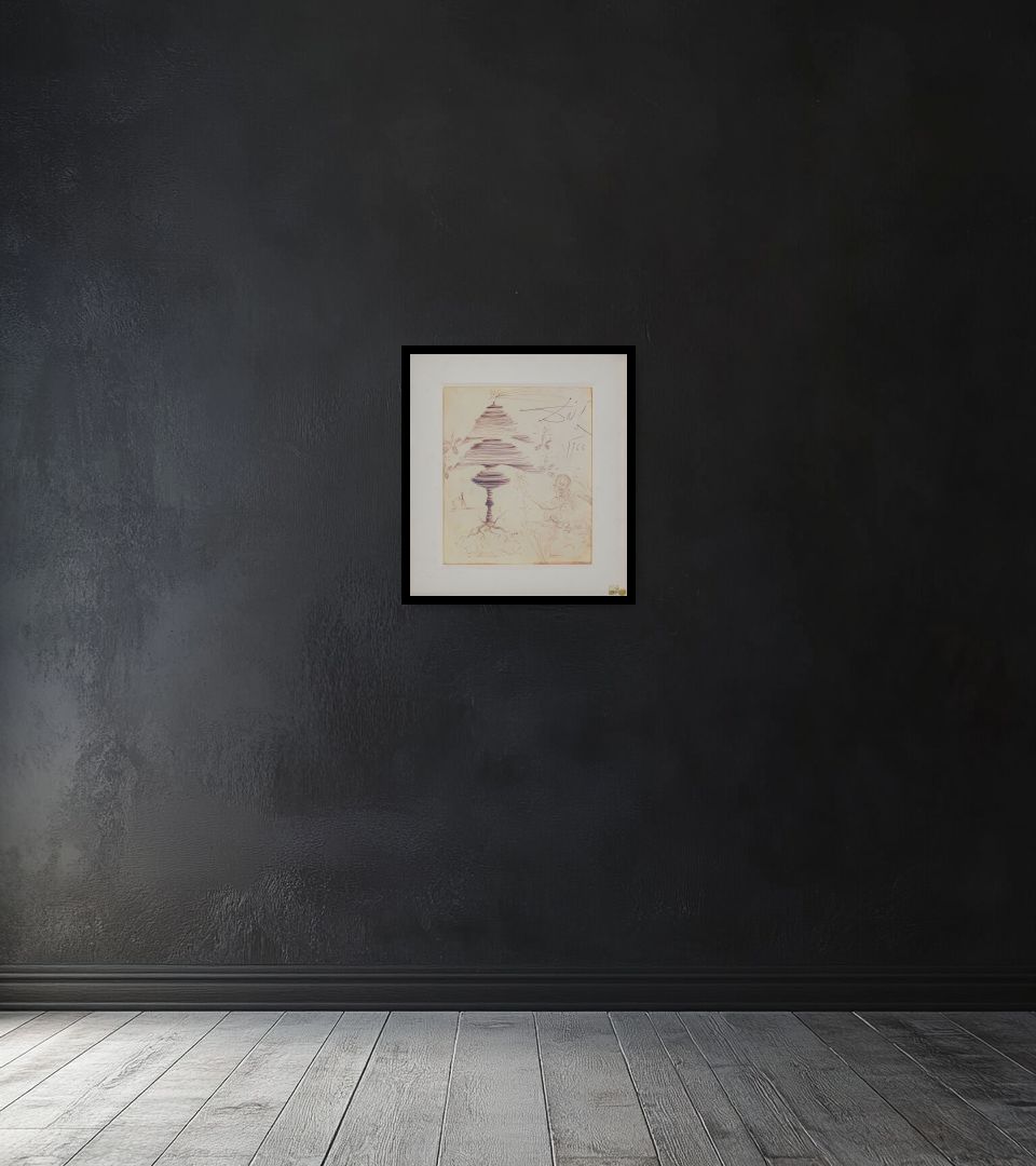 Рисунок Рождественская елка на темной стене