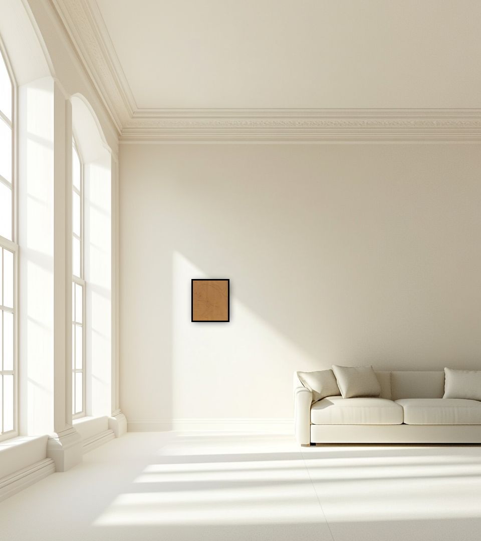 Drawing Il cavaliere in large empty light living room