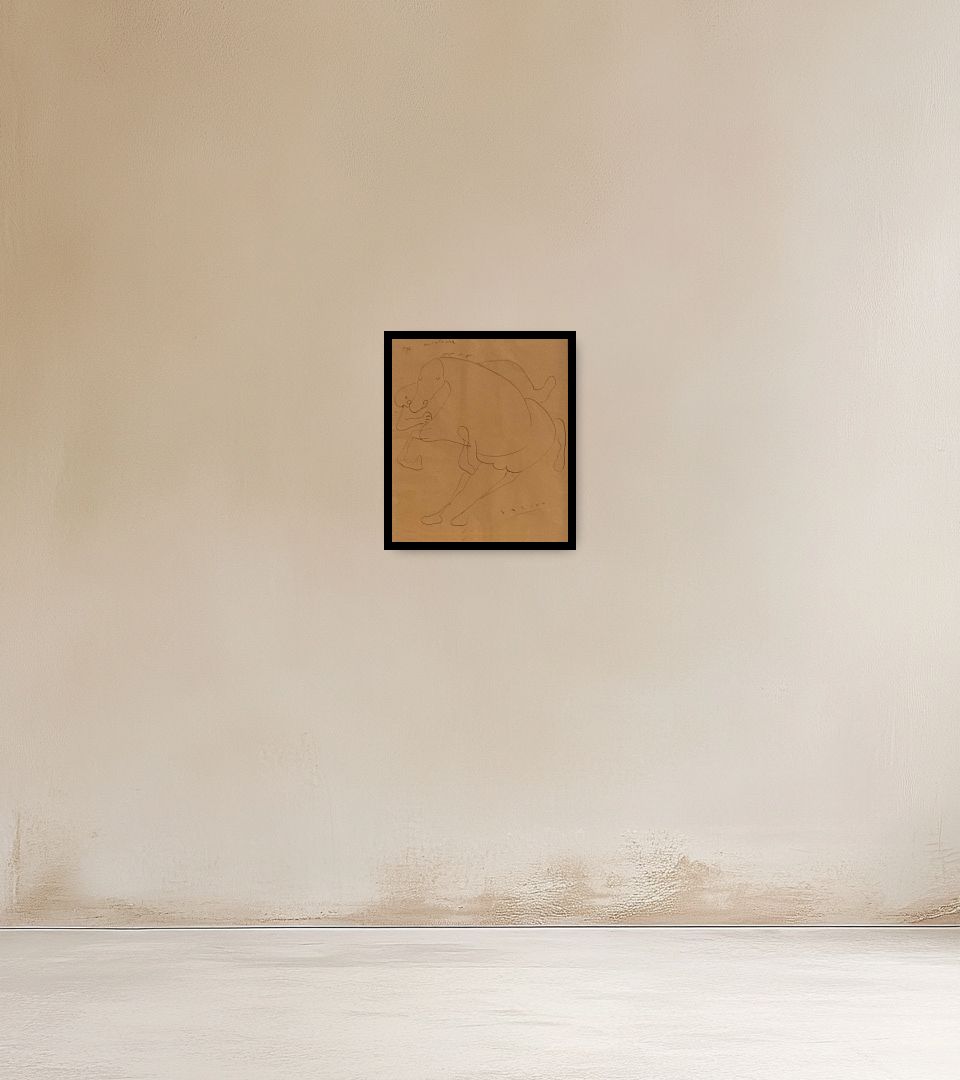 Drawing Il cavaliere on warm wall