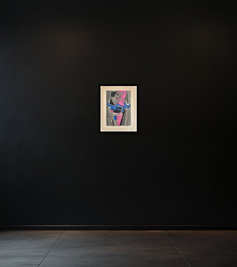 Print Ballerine on dark wall