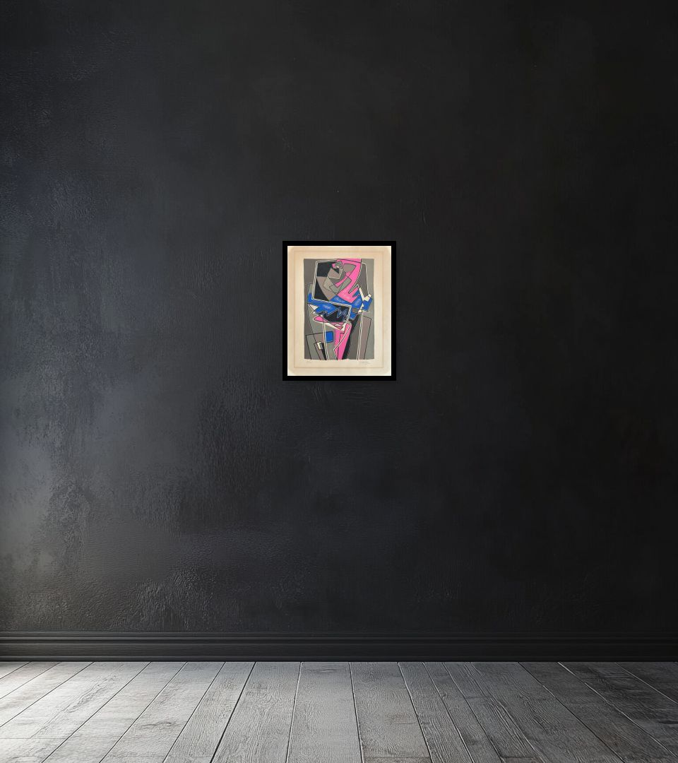 Print Ballerine on dark wall