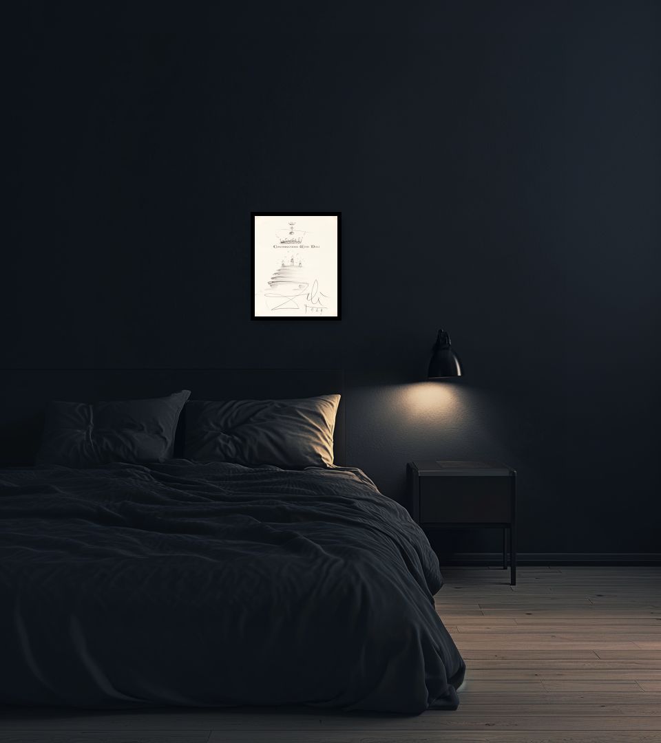 Drawing Conversations with Dali in dark bedroom