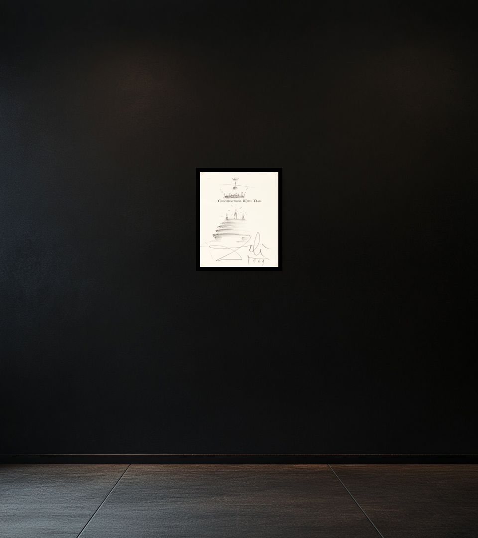 Drawing Conversations with Dali on dark wall