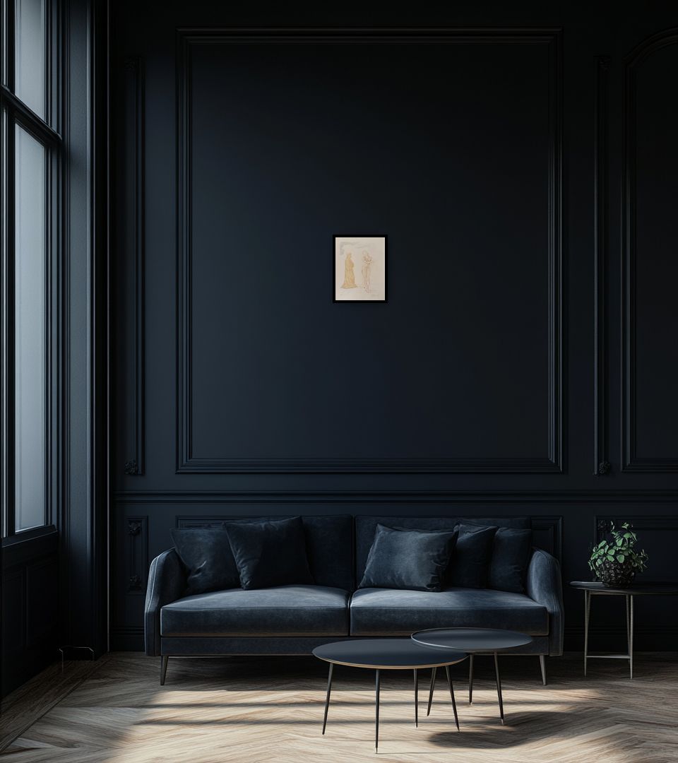 Print Artworks from Divine Comedy in dark living room