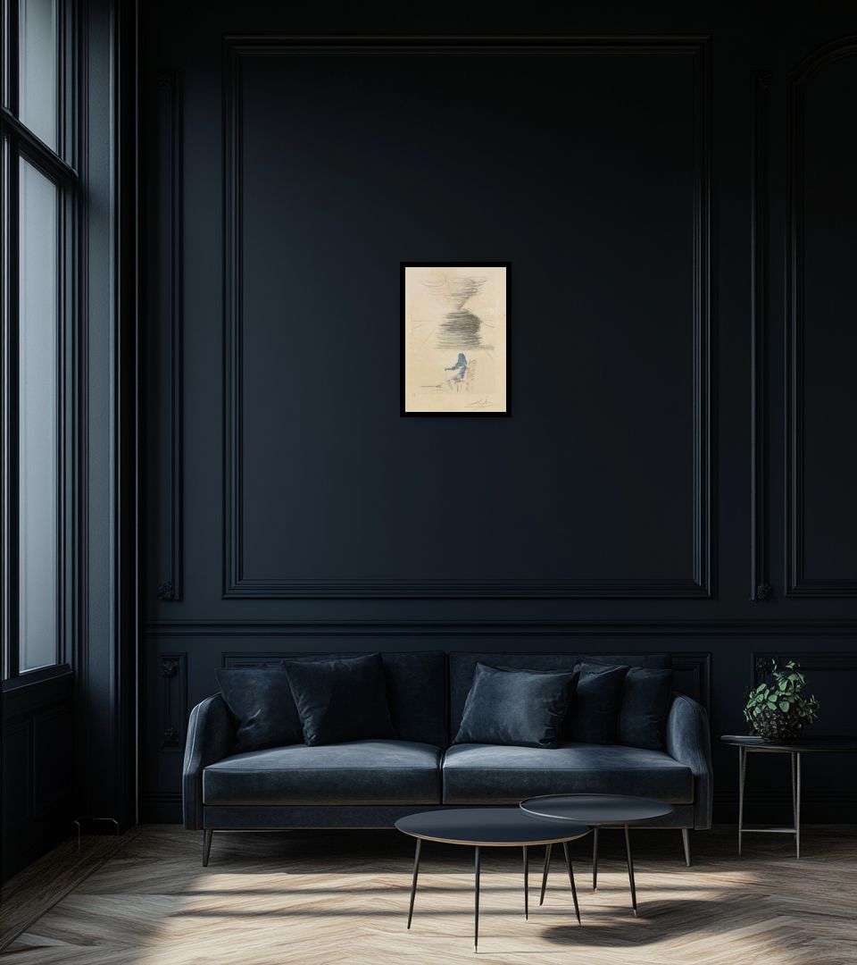 Print Artworks from Much Ado About Shakespeare in dark living room