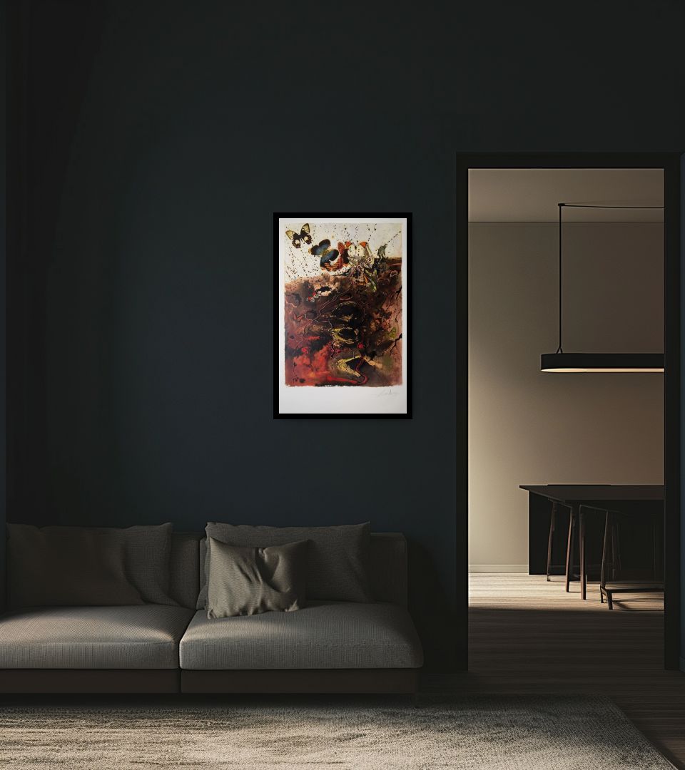 Print Auvergne in dark living room