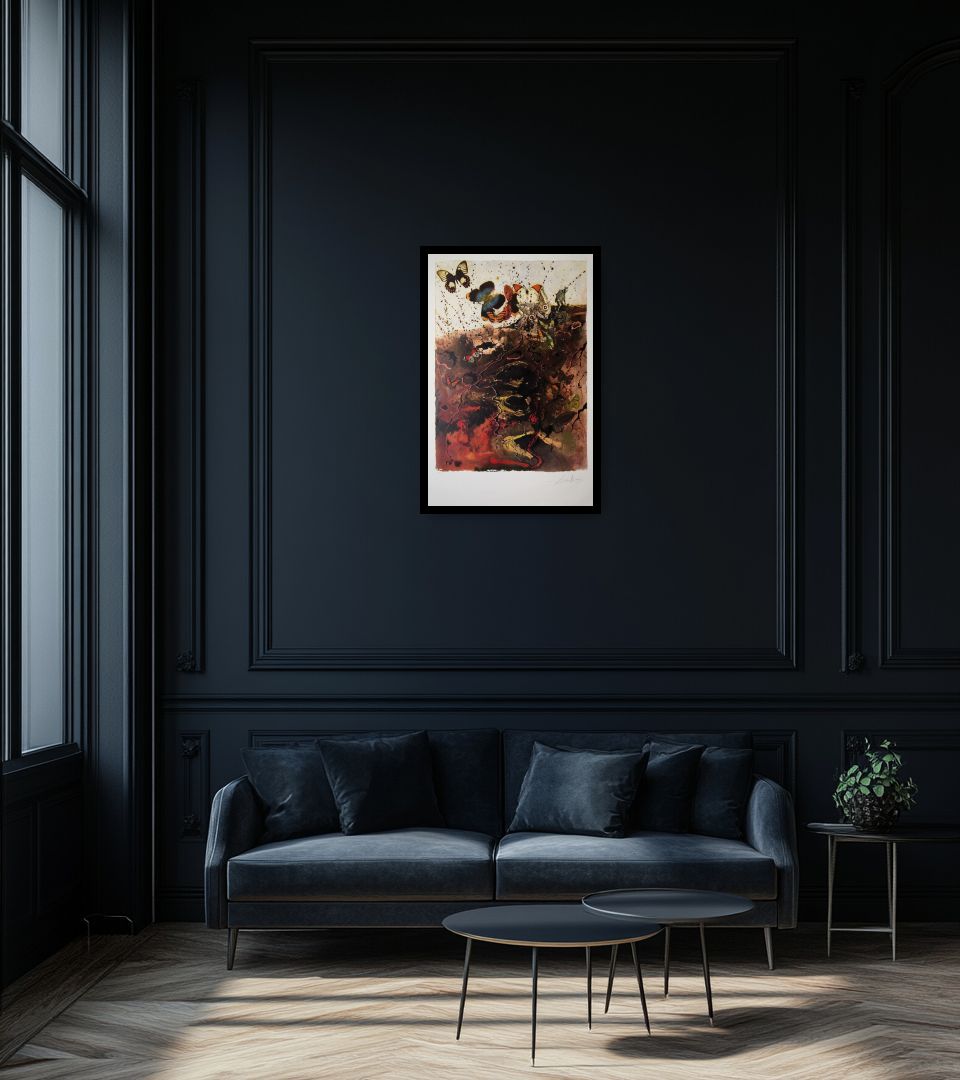 Print Auvergne in dark living room