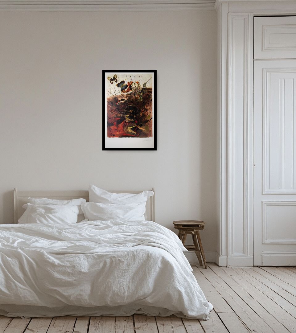 Print Auvergne in light bedroom