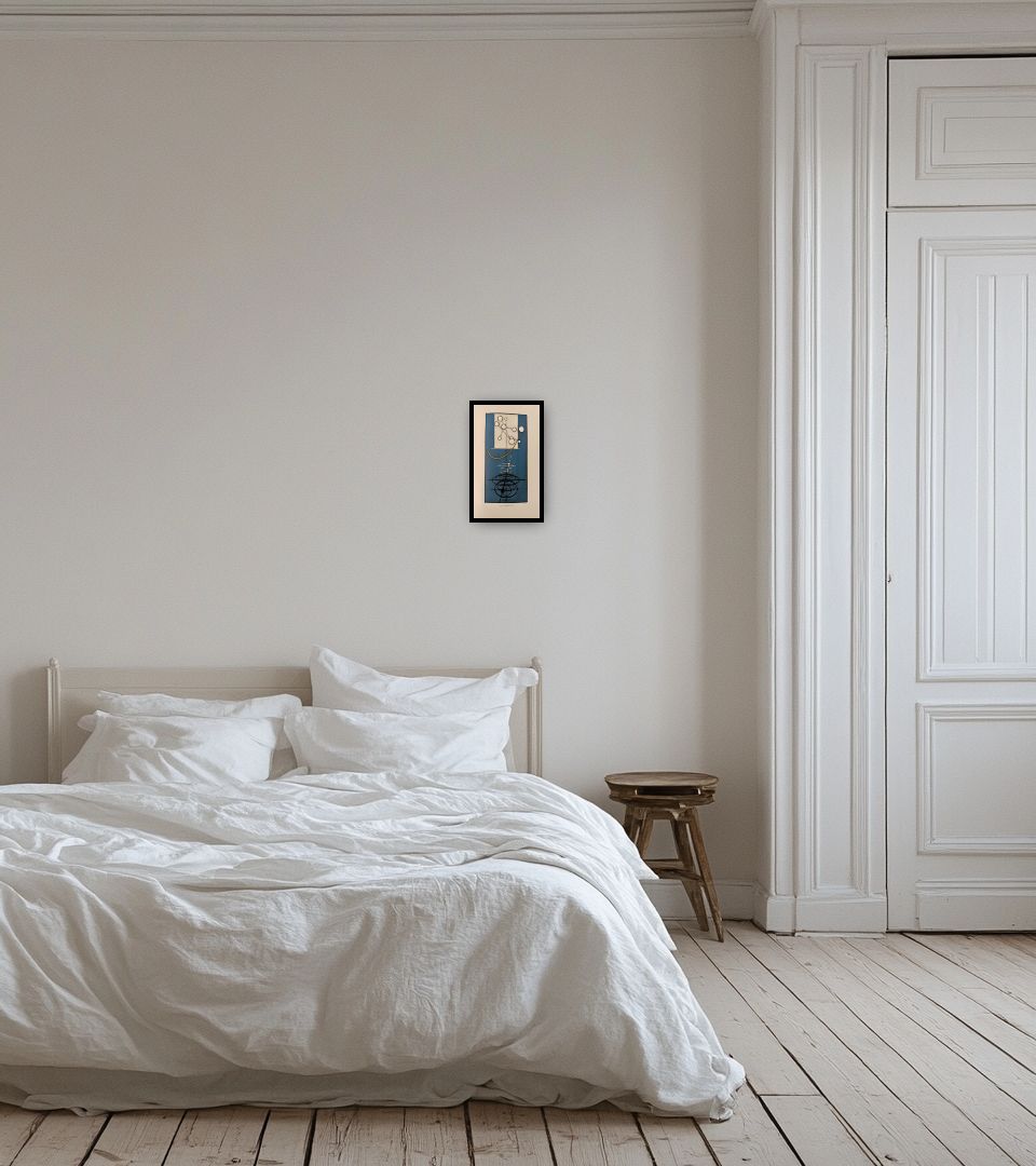 Print Nauta Celeste in light bedroom