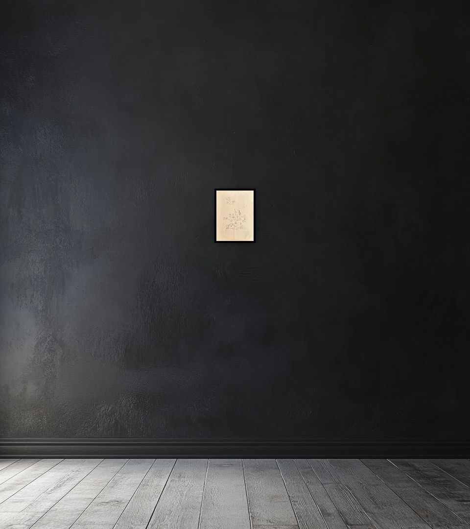 Print Surreal Forms on dark wall