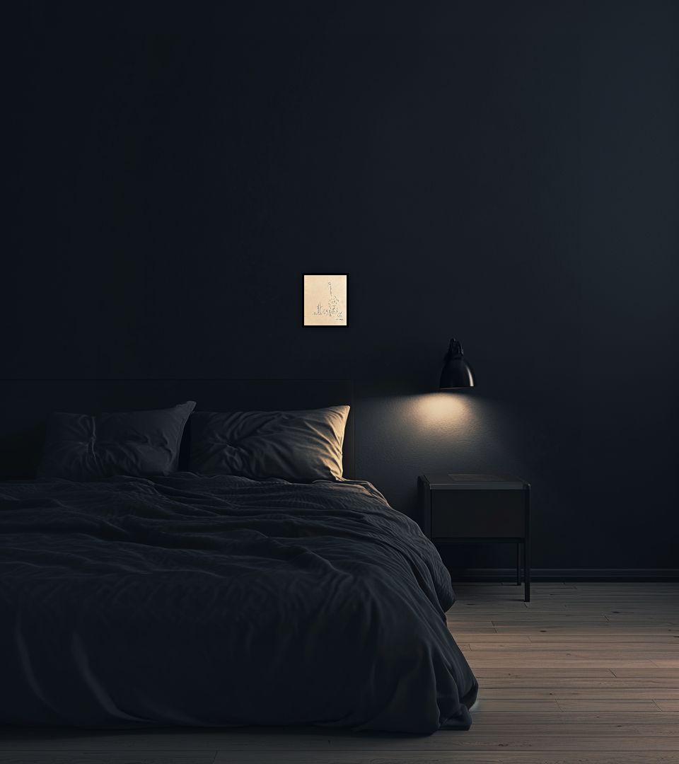 Drawing Surreal Forms in dark bedroom