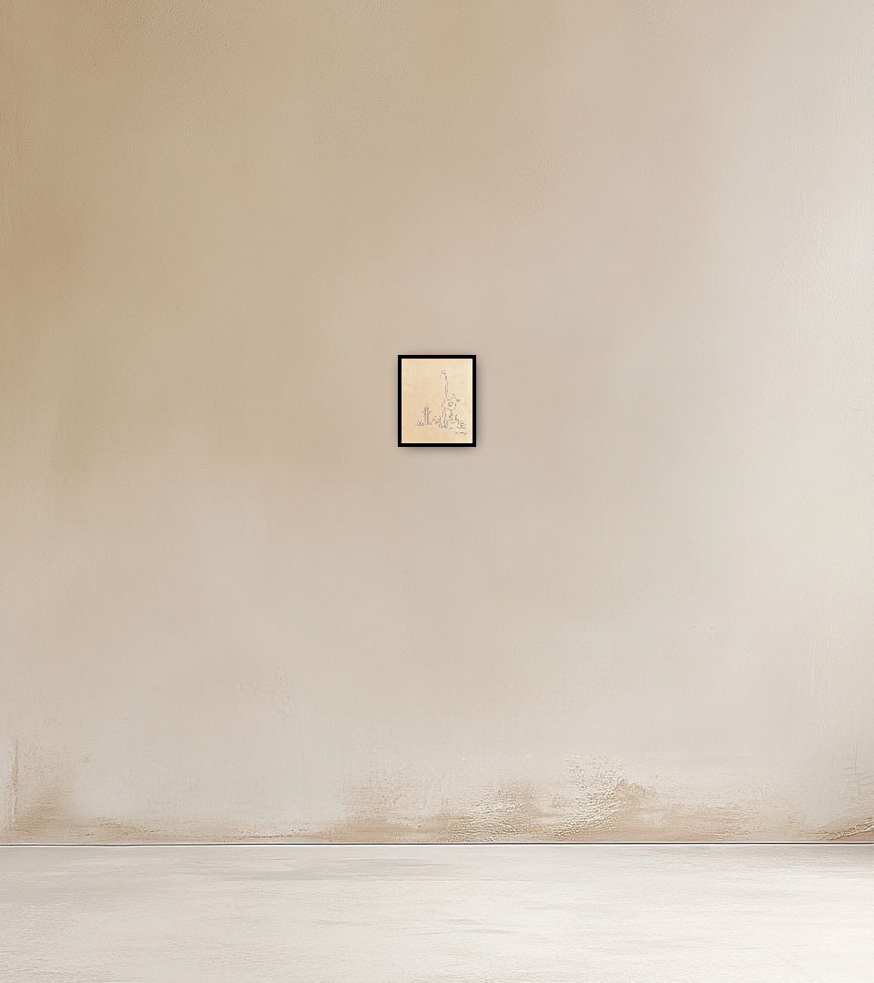 Drawing Surreal Forms on warm wall