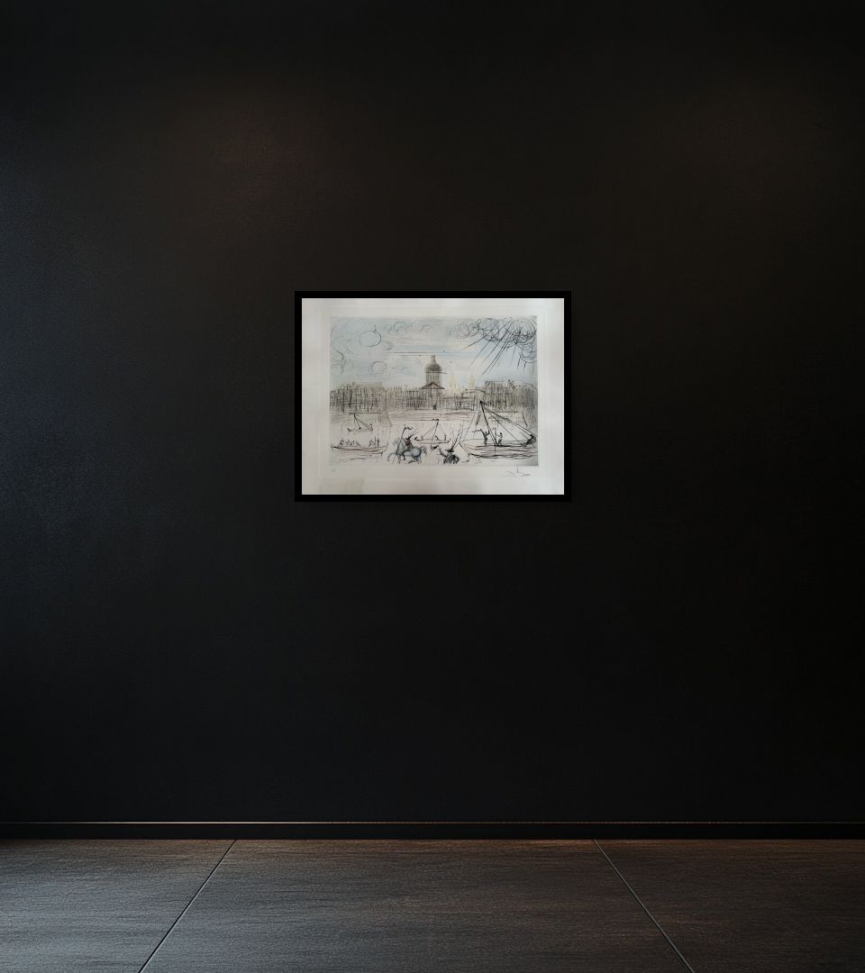 Print L'Académie de Beaux Arts Paris on dark wall