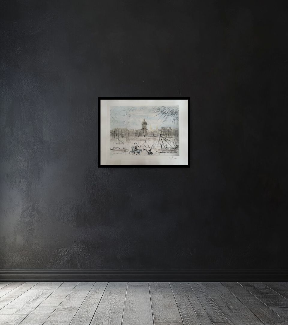 Print L'Académie de Beaux Arts Paris on dark wall
