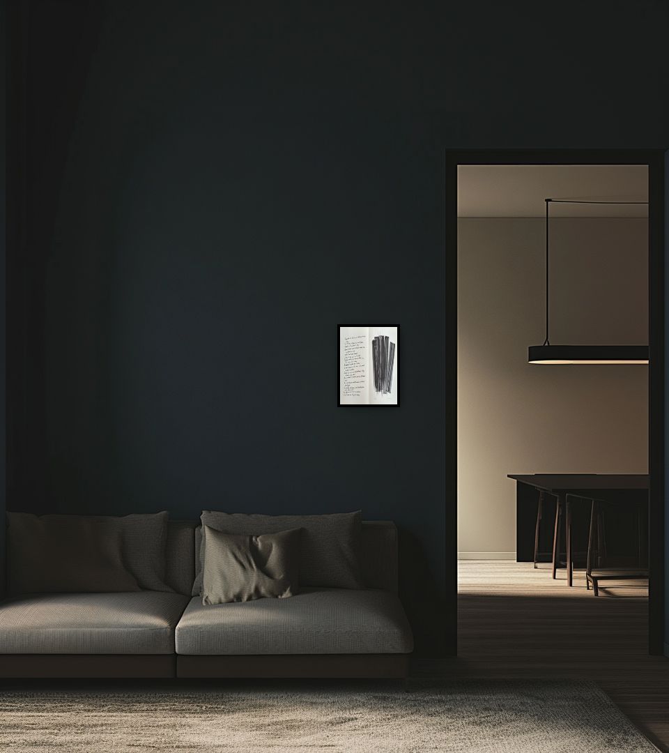 Print Campagne de schiste (L162) in dark living room