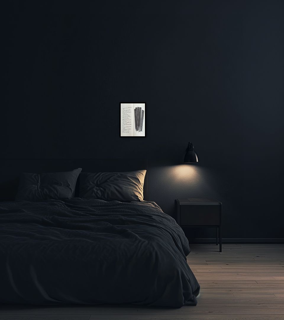 Print Campagne de schiste (L162) in dark bedroom