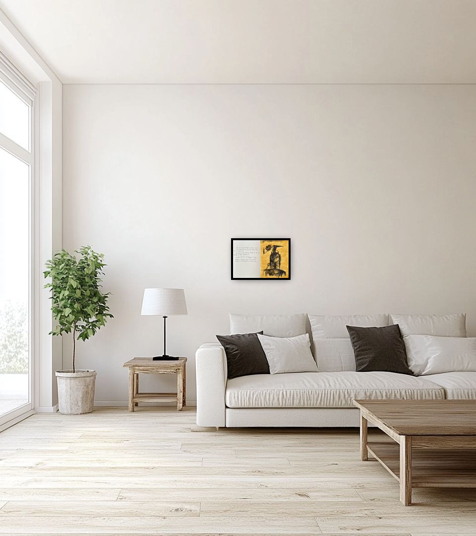 Print Les amies in light living room
