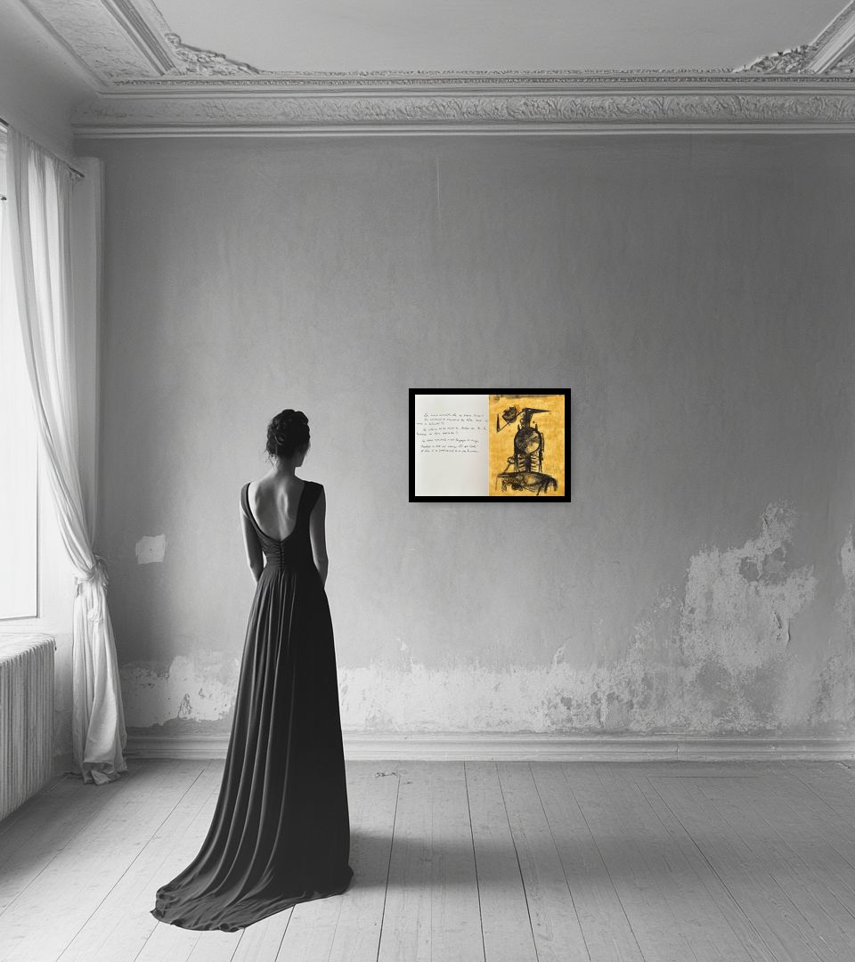 Print Les amies in light interior next to a lady