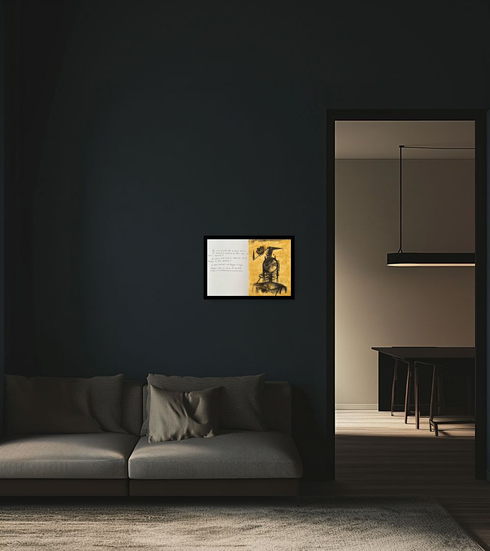 Print Les amies in dark living room
