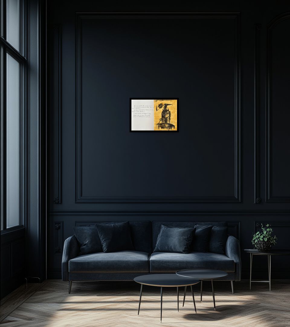 Print Les amies in dark living room
