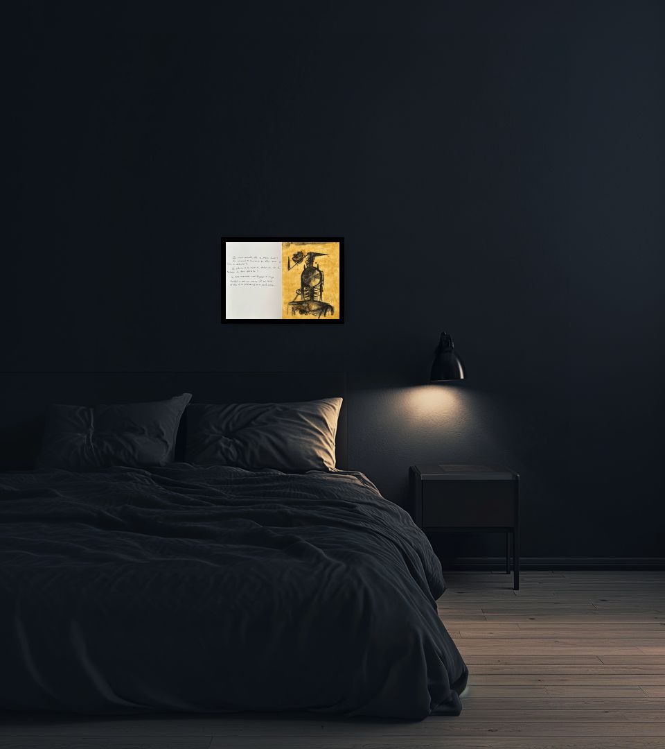 Print Les amies in dark bedroom