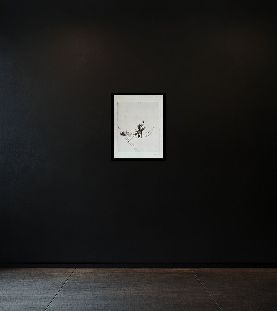 Print Abstract composition on dark wall
