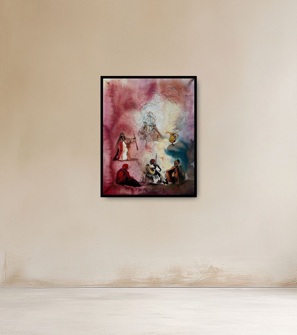 Print La Lampe d'Aladin on warm wall