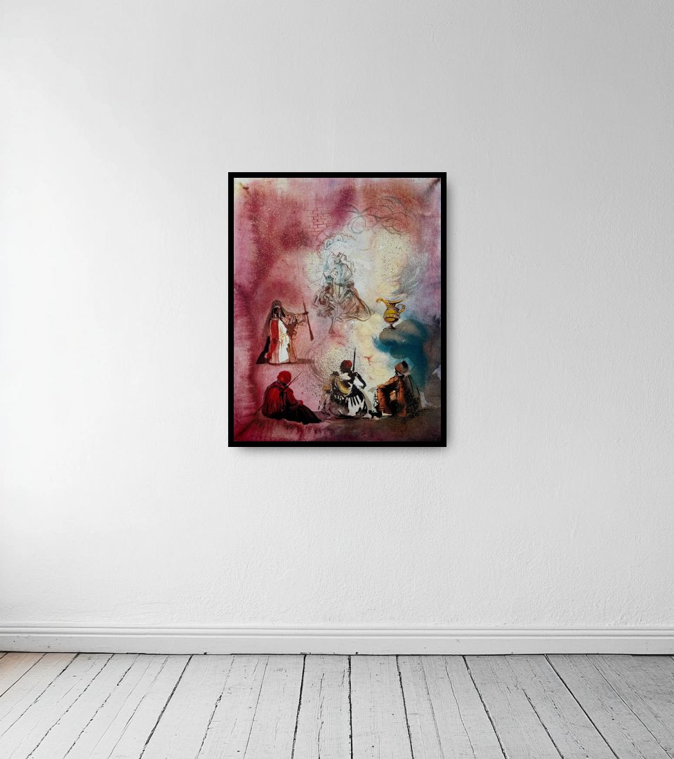 Print La Lampe d'Aladin on light wall