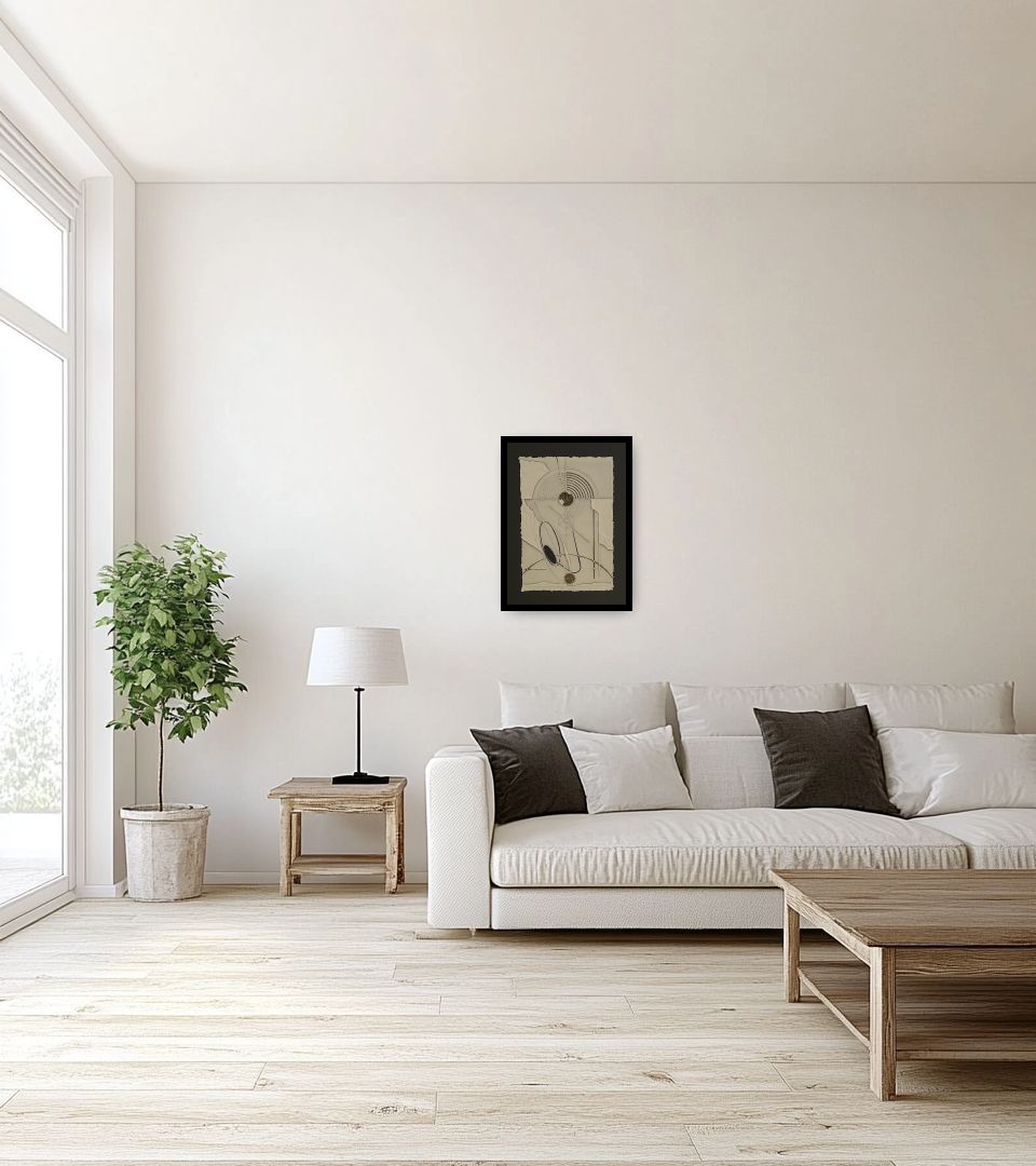 Print Senza Titolo in light living room