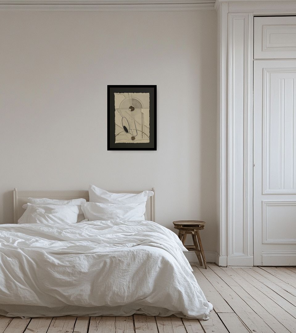 Print Porta d'occidente in light bedroom