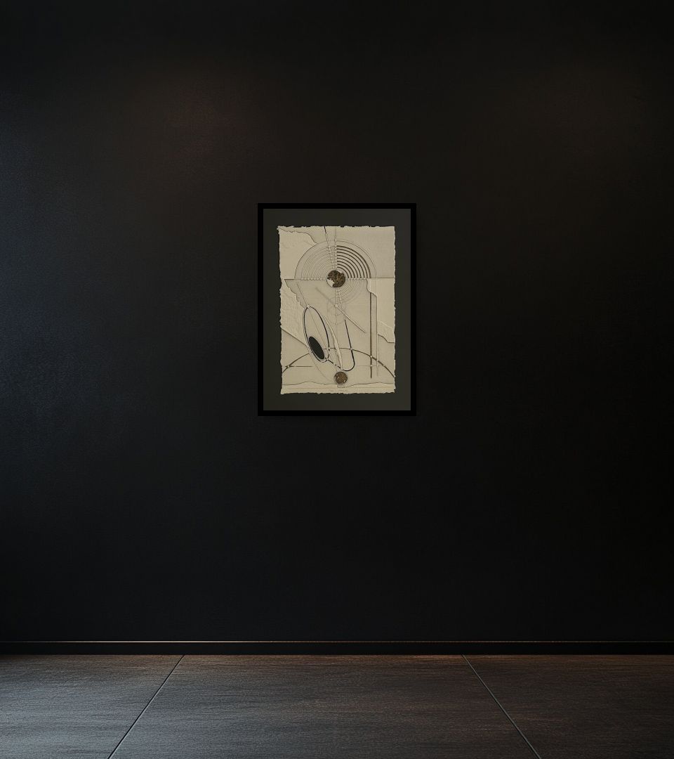 Print Senza Titolo on dark wall