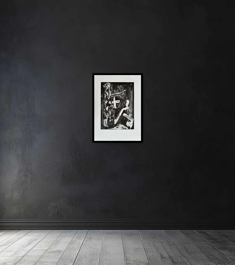 Print Senza Titolo on dark wall