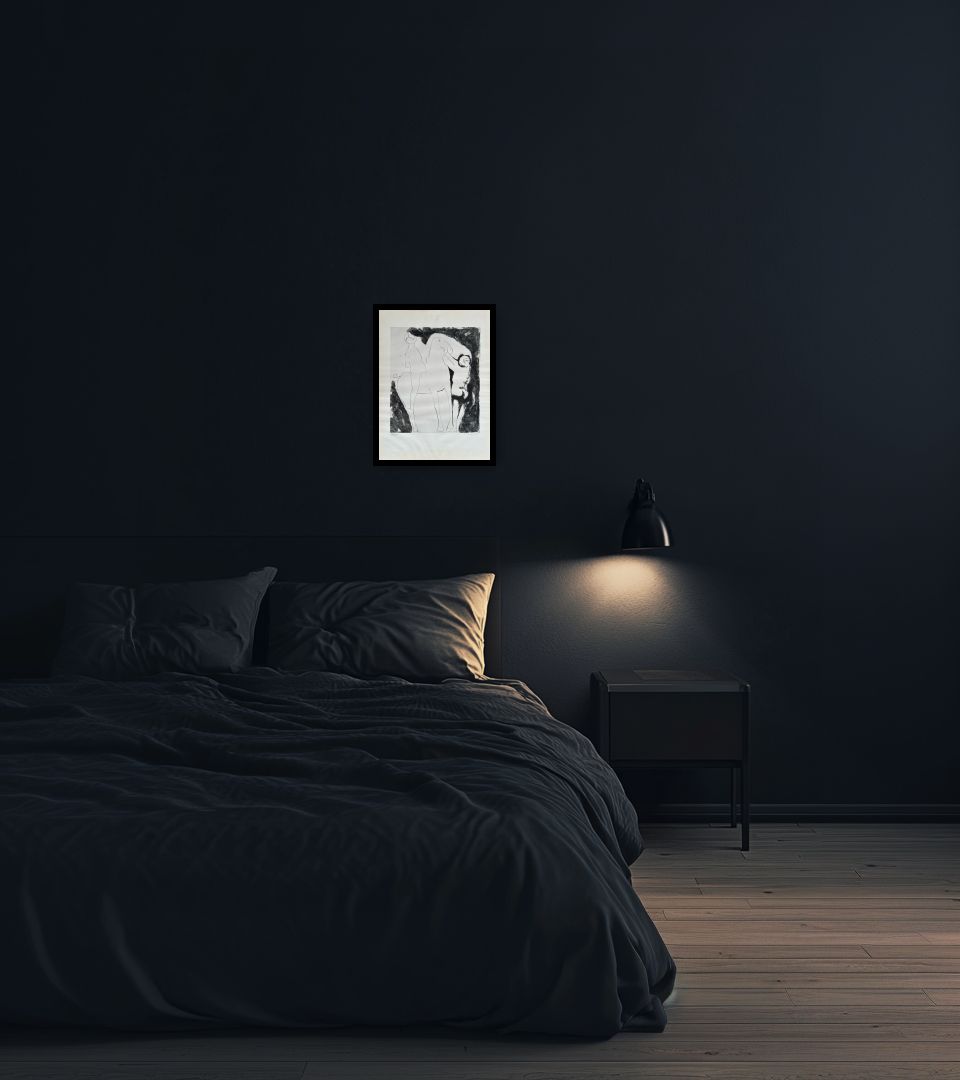 Print Il sogno del cavaliere in dark bedroom