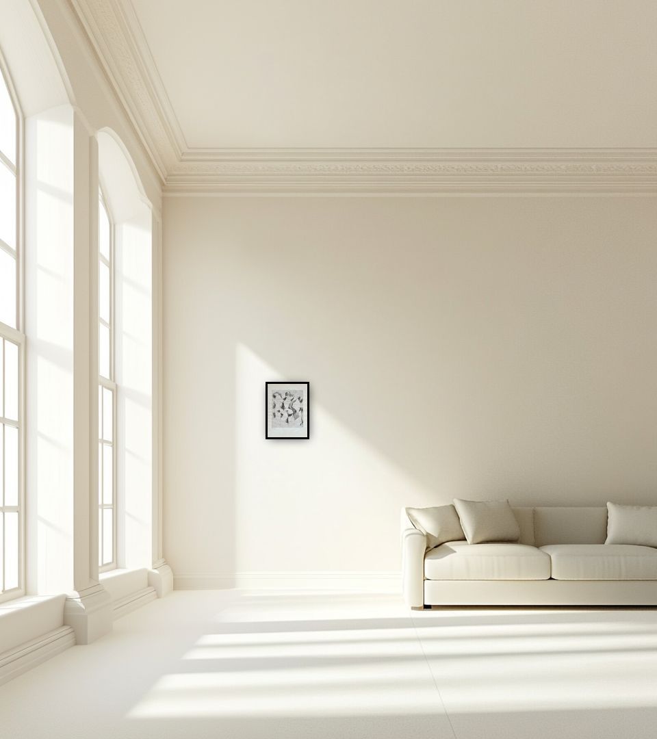Print Trio in large empty light living room